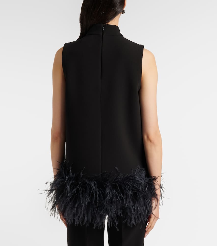 Feather-trimmed top