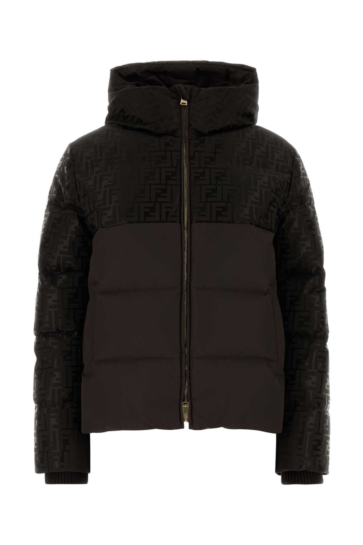 Jacquard Down Jacket — Black