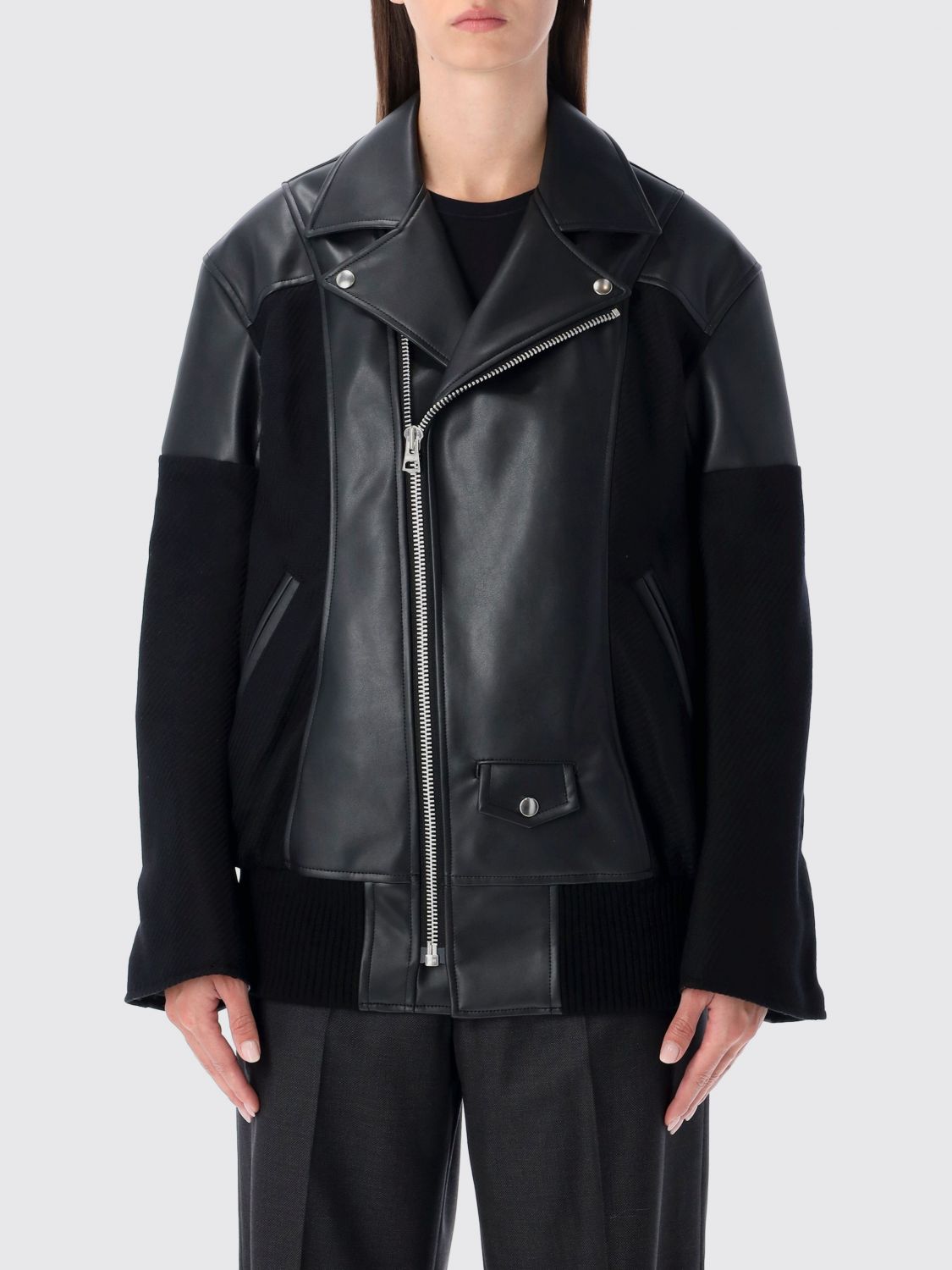 Junya Watanabe - modern biker jacket with wool and leather