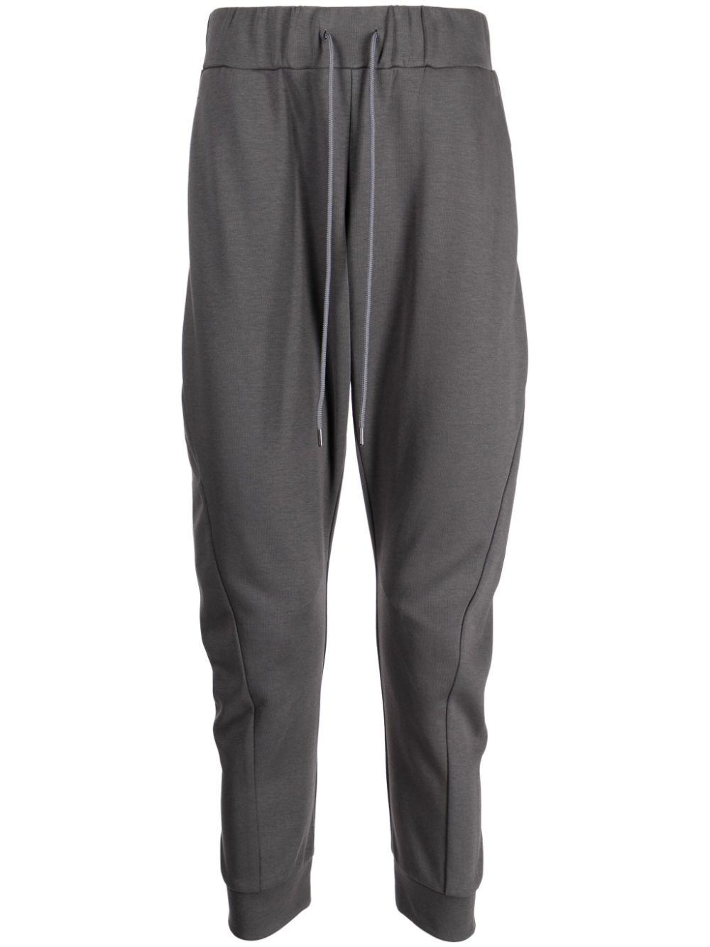 Drawstring cotton-blend trousers - Grey
