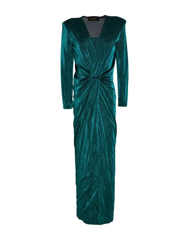 Woman Maxi dress Emerald green Size 2 Polyamide, Metallic fiber