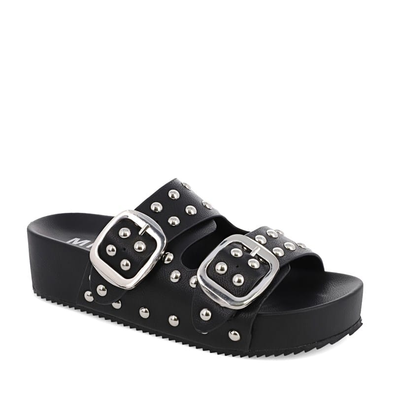 Women's Quennie Studded Platform Slide Sandals (Black)