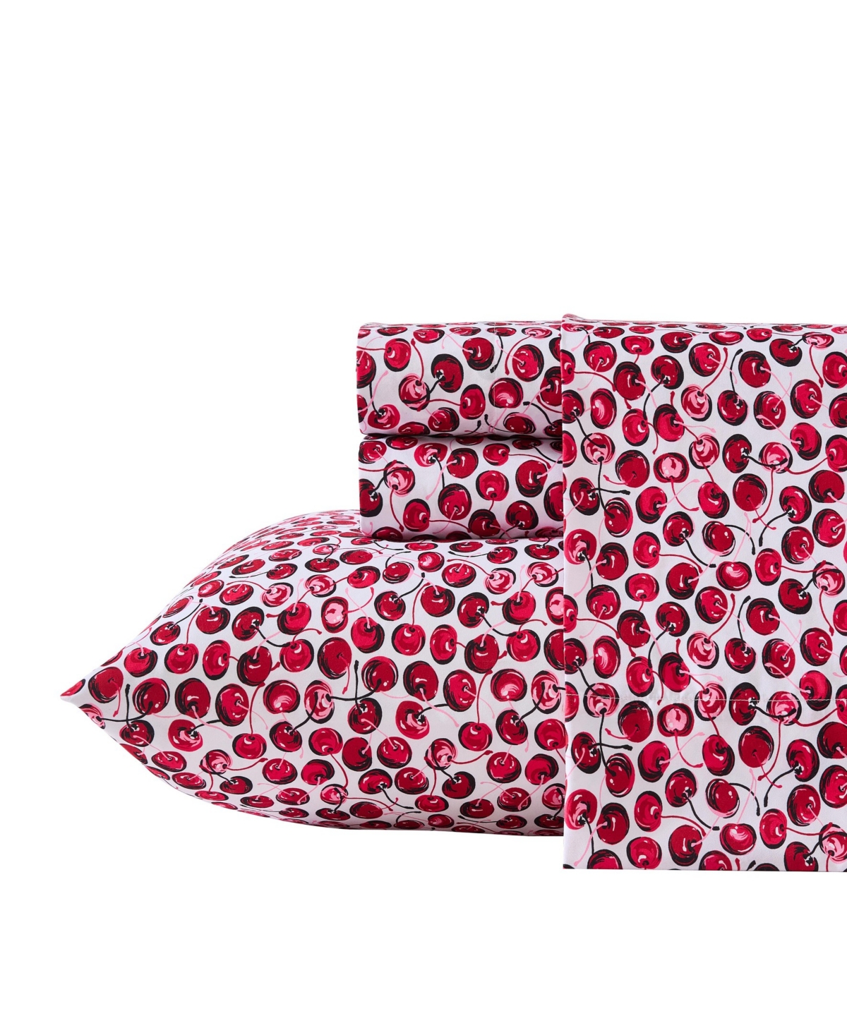 Pop Art Cherry Microfiber 4-Pc. Sheet Set, Queen - Red Hot