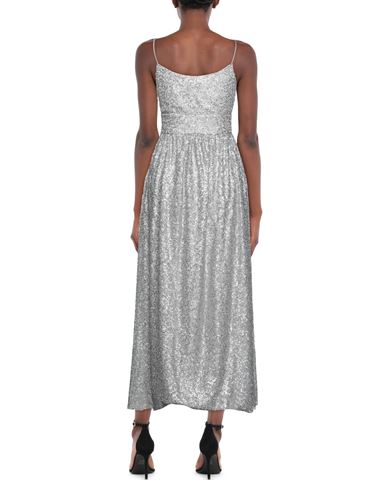 Woman Maxi dress Silver Size 8 Polyester