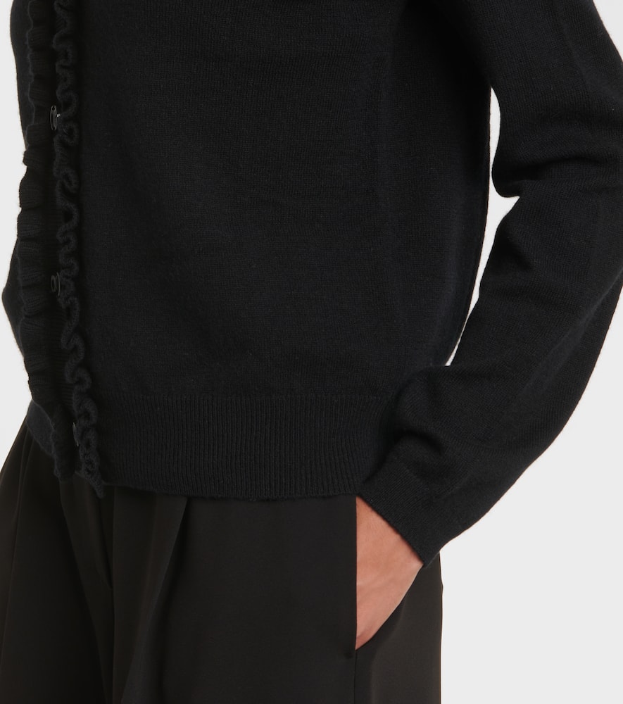 Ruffled wool and cashmere cardigan