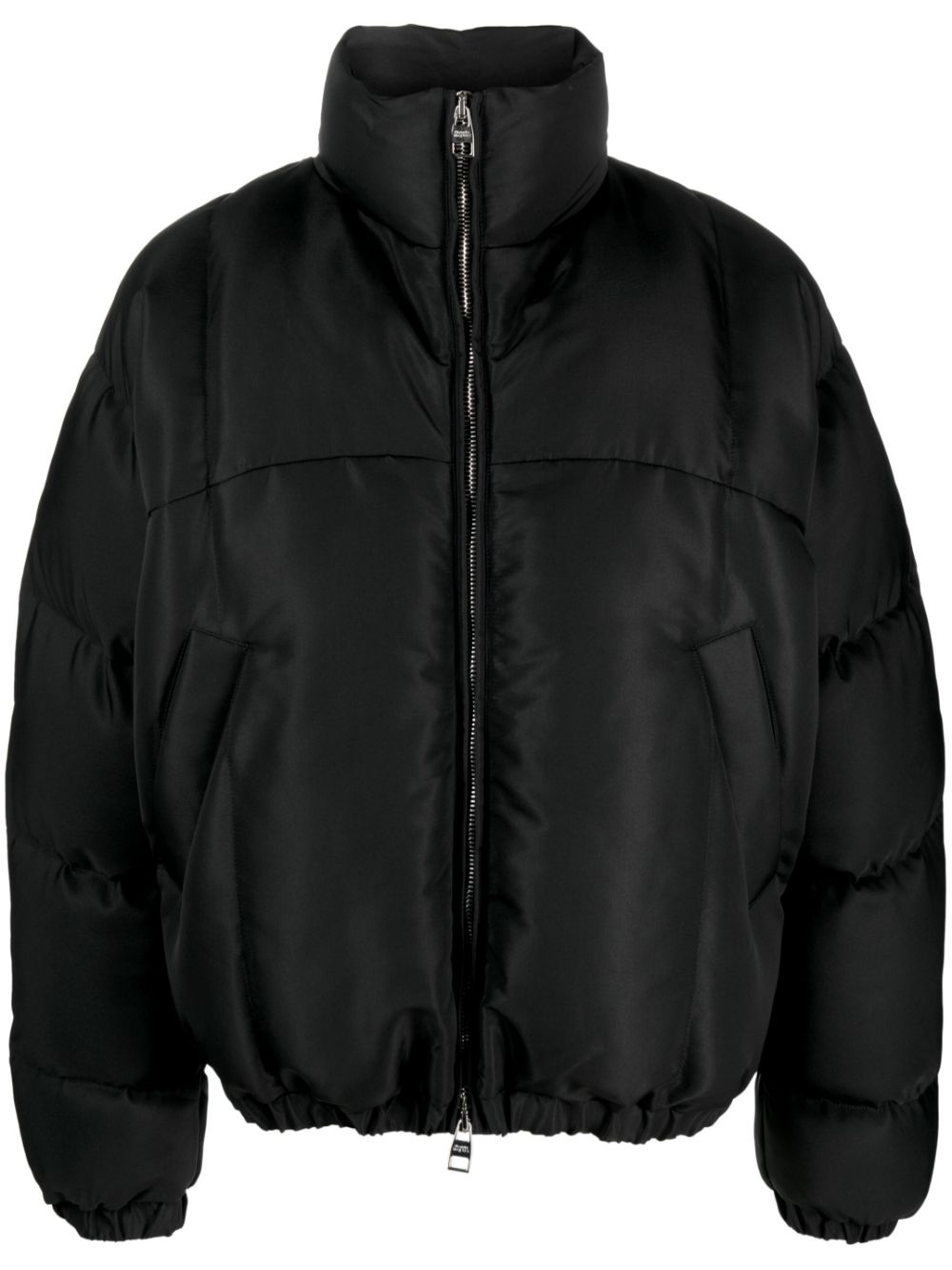 Funnel-neck padded jacket - Black