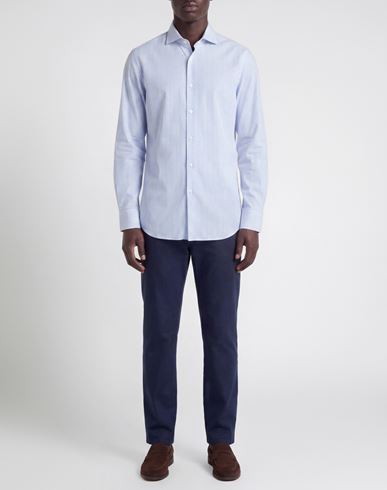 Man Shirt Azure Size 15 Cotton