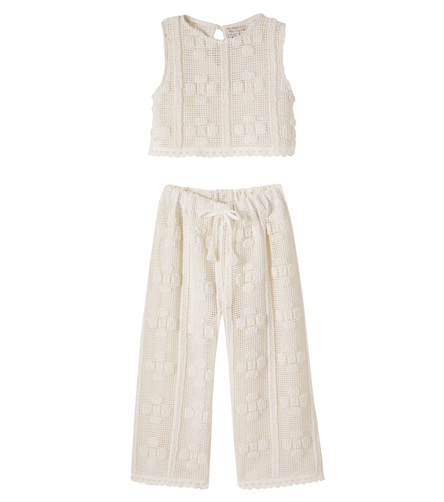 Inez crochet cotton-blend top and pants set