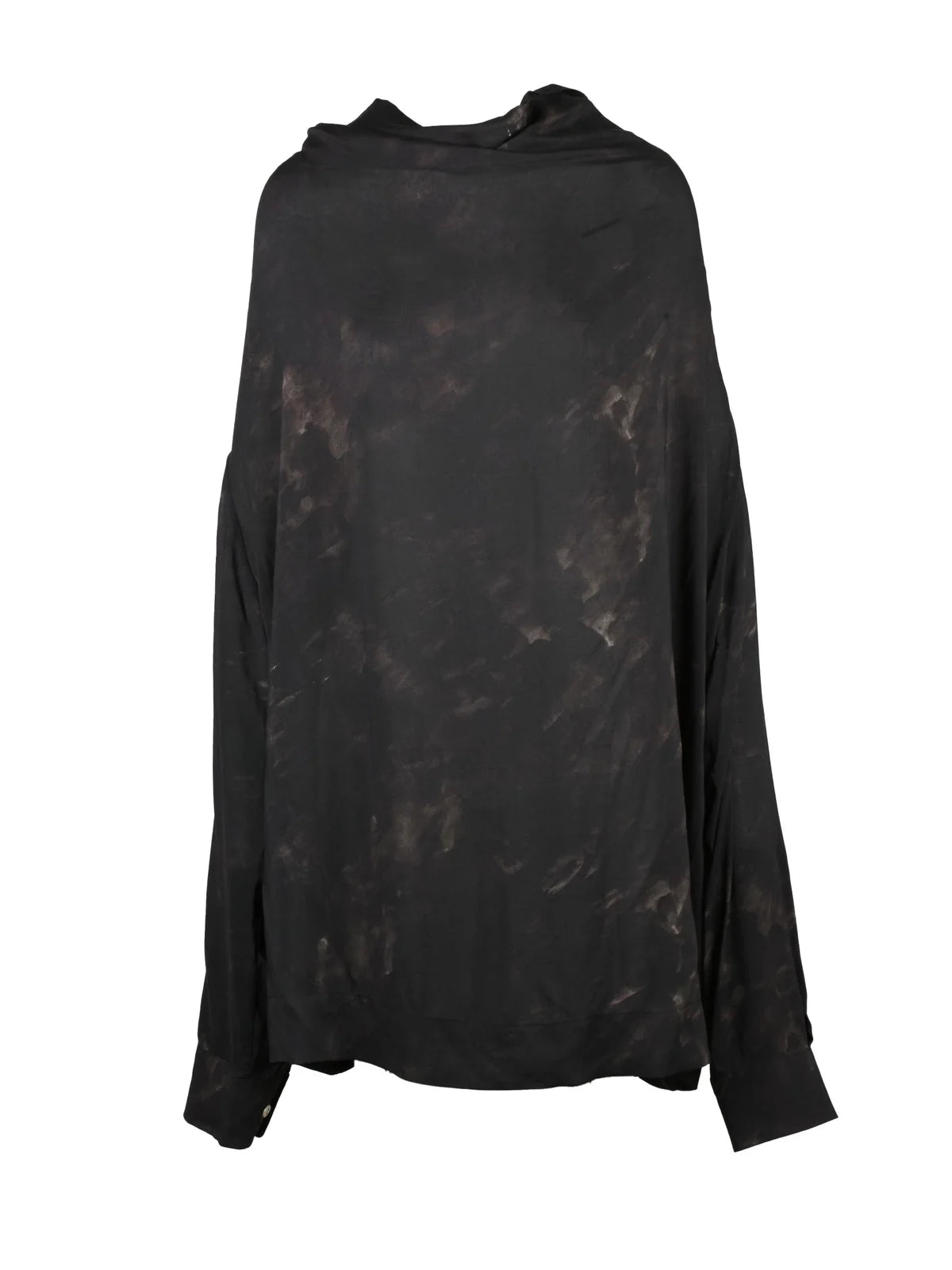 Black Viscose Fold Blouse