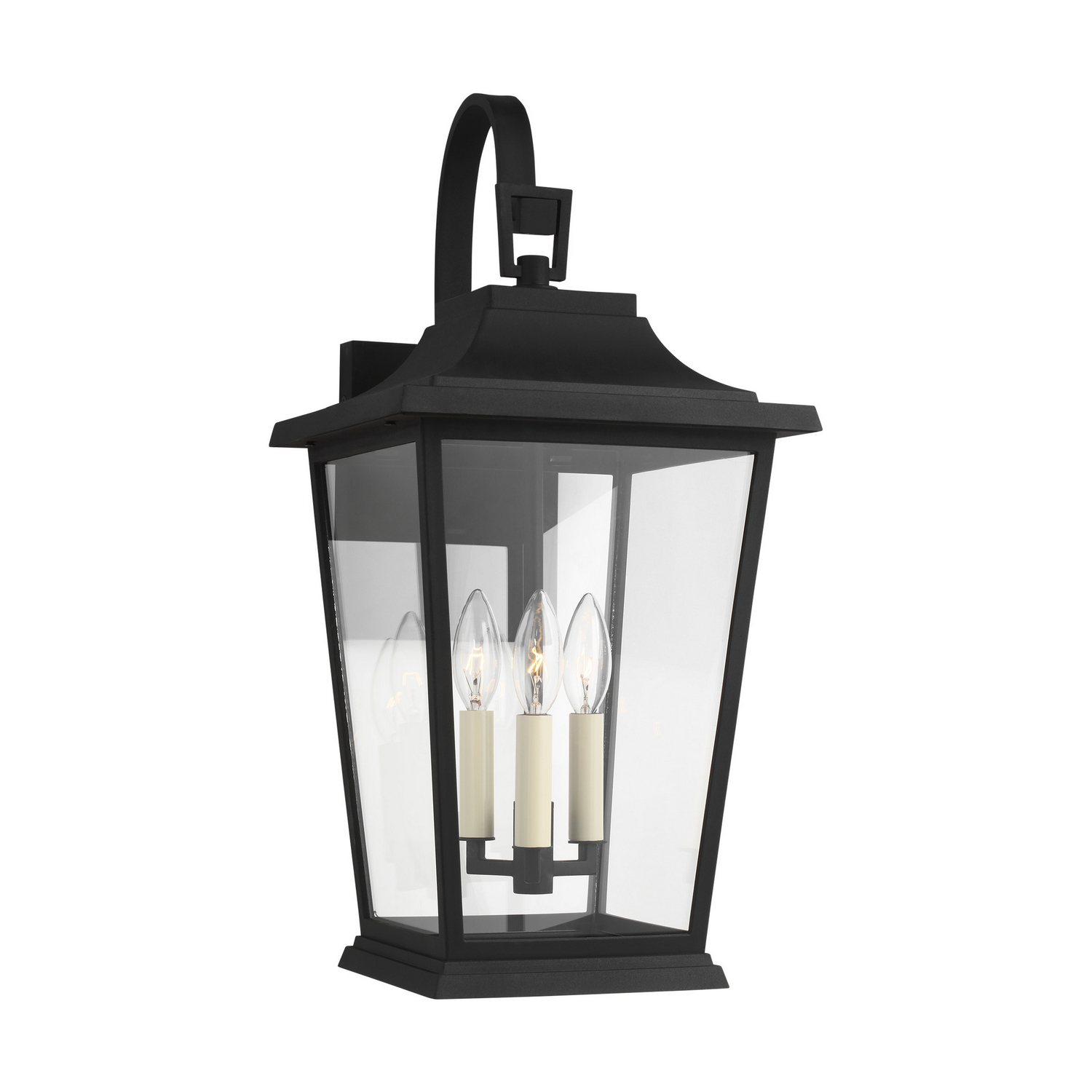 Visual Comfort Studio Warren 3-Light Outdoor Wall Light in Textured Black by Sean Lavin