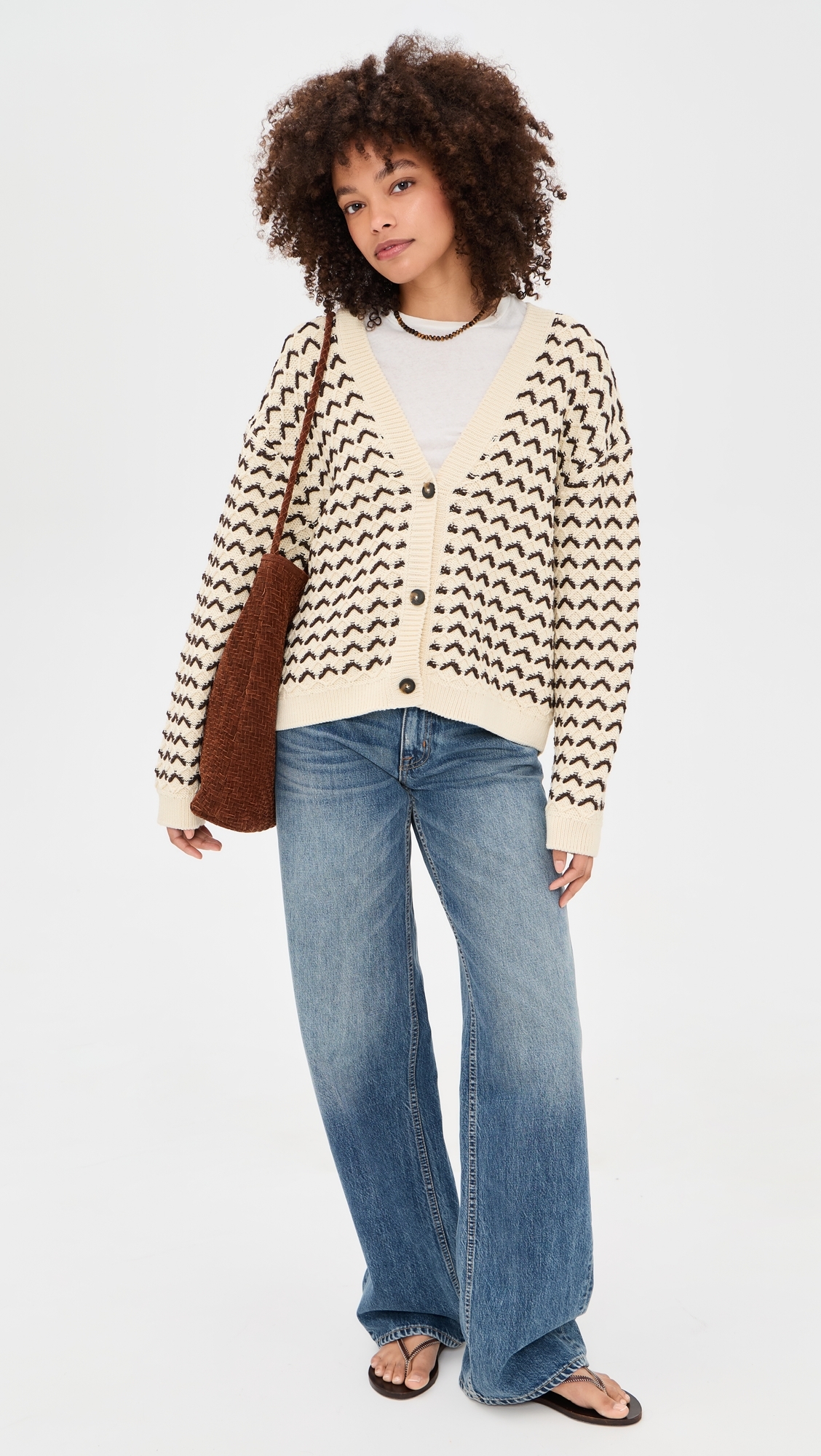 V Neck Cardigan Witherit Beige