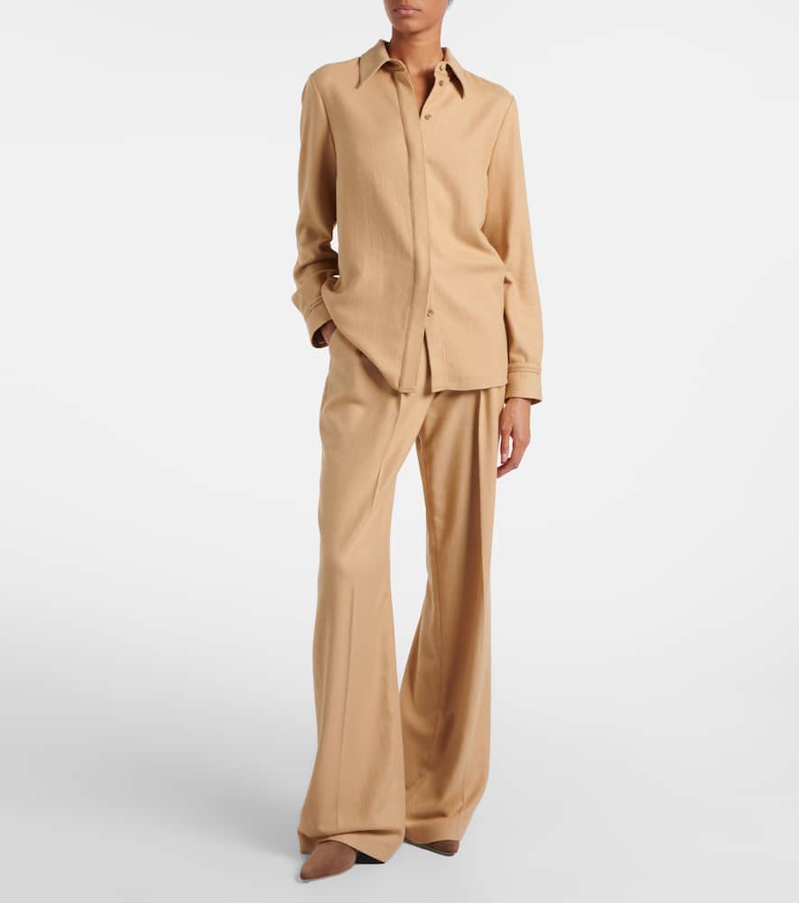 Rhein high-rise wool flared pants