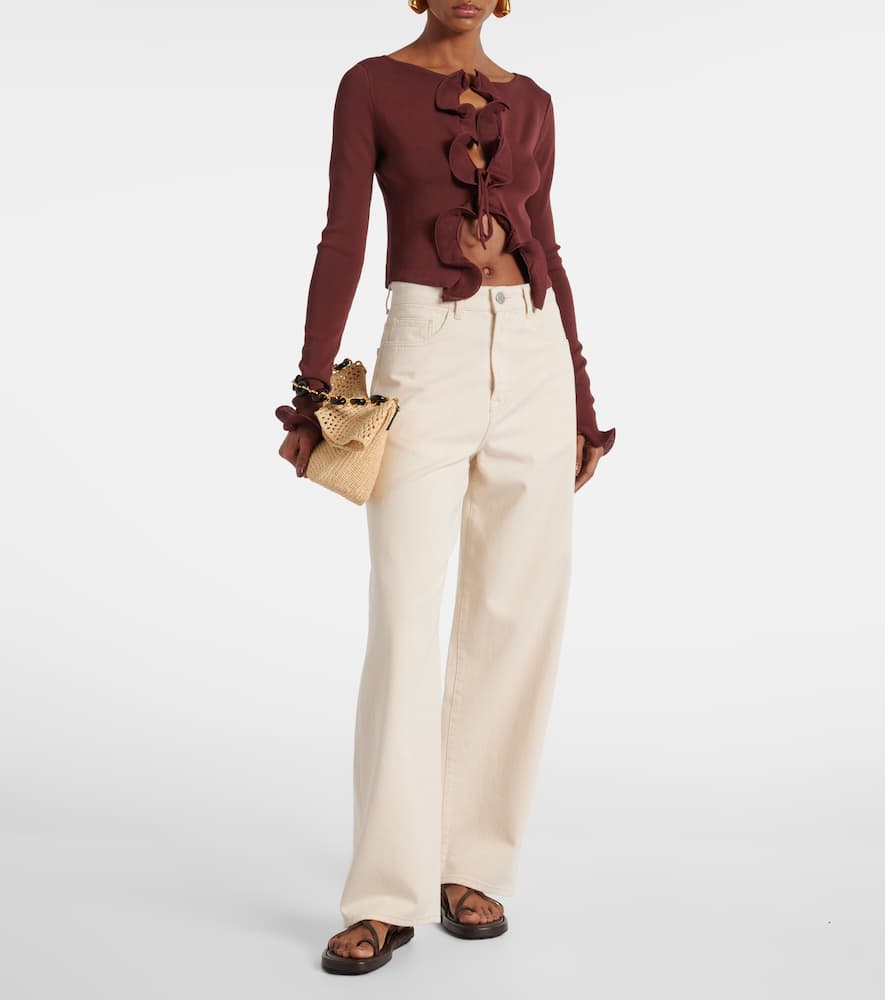 Knitted ruffled top