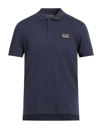 Man Polo shirt Navy Size L Cotton