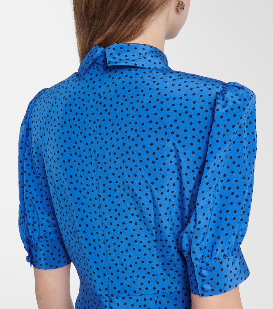 Polka-dot silk maxi dress