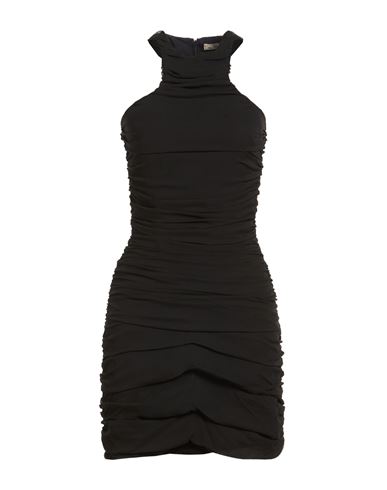 Woman Mini dress Black Size 2 Silk, Polyamide, Elastane