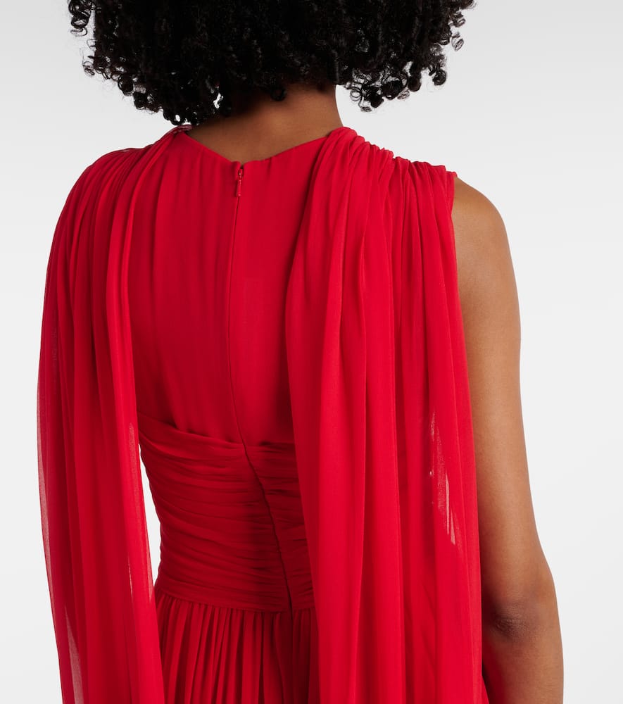 Seva gathered silk georgette gown