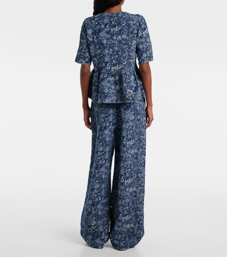 Peplum Tapestry cotton blouse