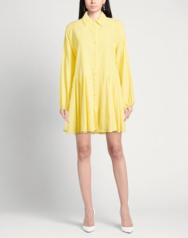 Woman Mini dress Pastel yellow Size 8 Cotton