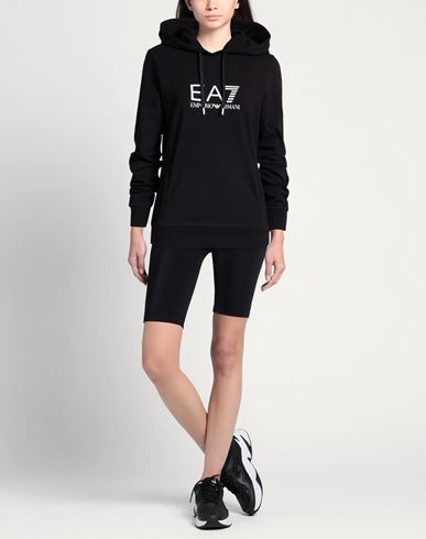 Woman Sweatshirt Black Size S Cotton, Elastane