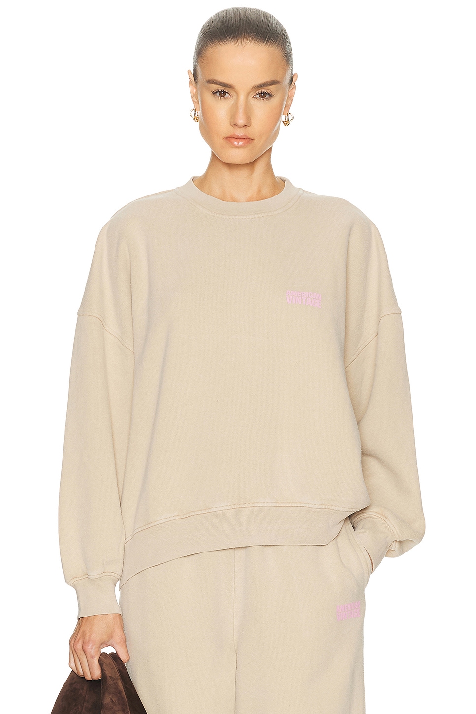 American Vintage Plizzy Sweatshirt in Red