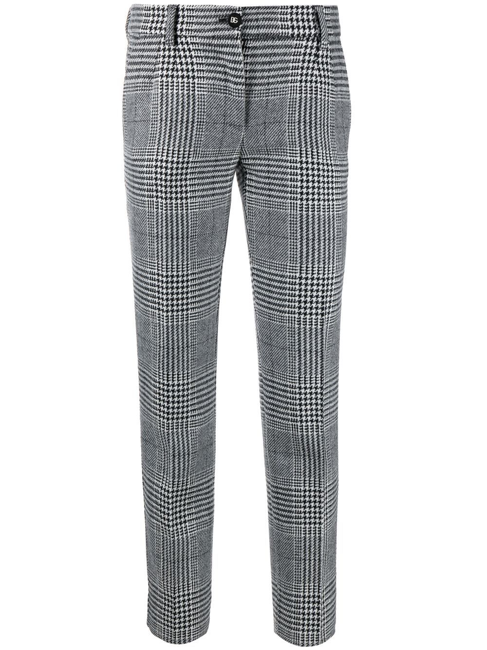 Virgin wool tartan trousers - Black