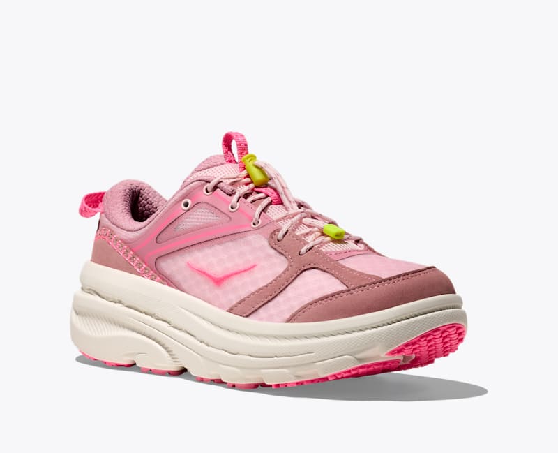 HOKA Bondi B3LS Shoes in Dried Rose/Neon Rose