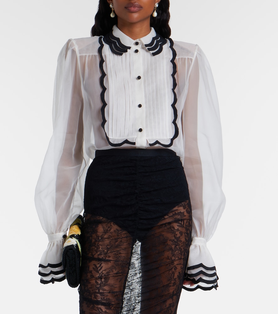Sheer silk organza blouse