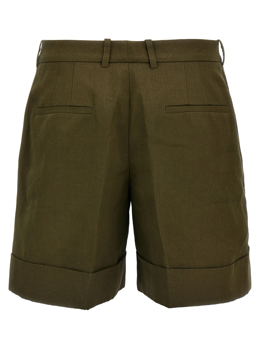 Green Linen Shorts