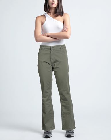 B. yu Woman Pants Military green Size S Cotton, Elastane