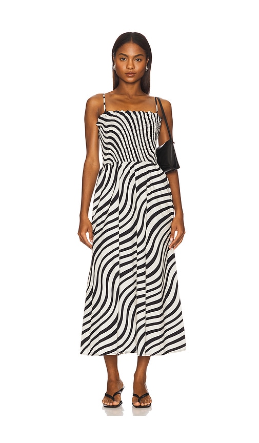 Nation Los Angeles Sibelle Smocked Dress in Black & White.  XL/1X. Also in L, M