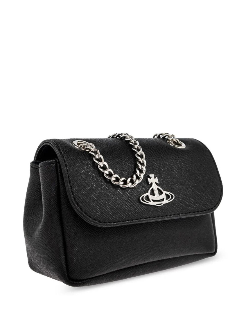 Black Orb-plaque shoulder bag