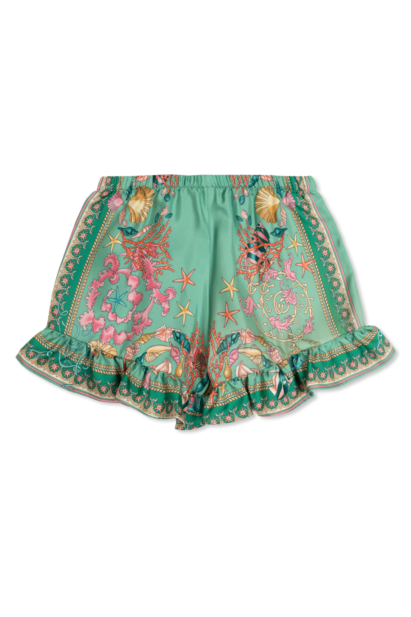 Versace Kids Patterned Shorts, Unisex, Green
