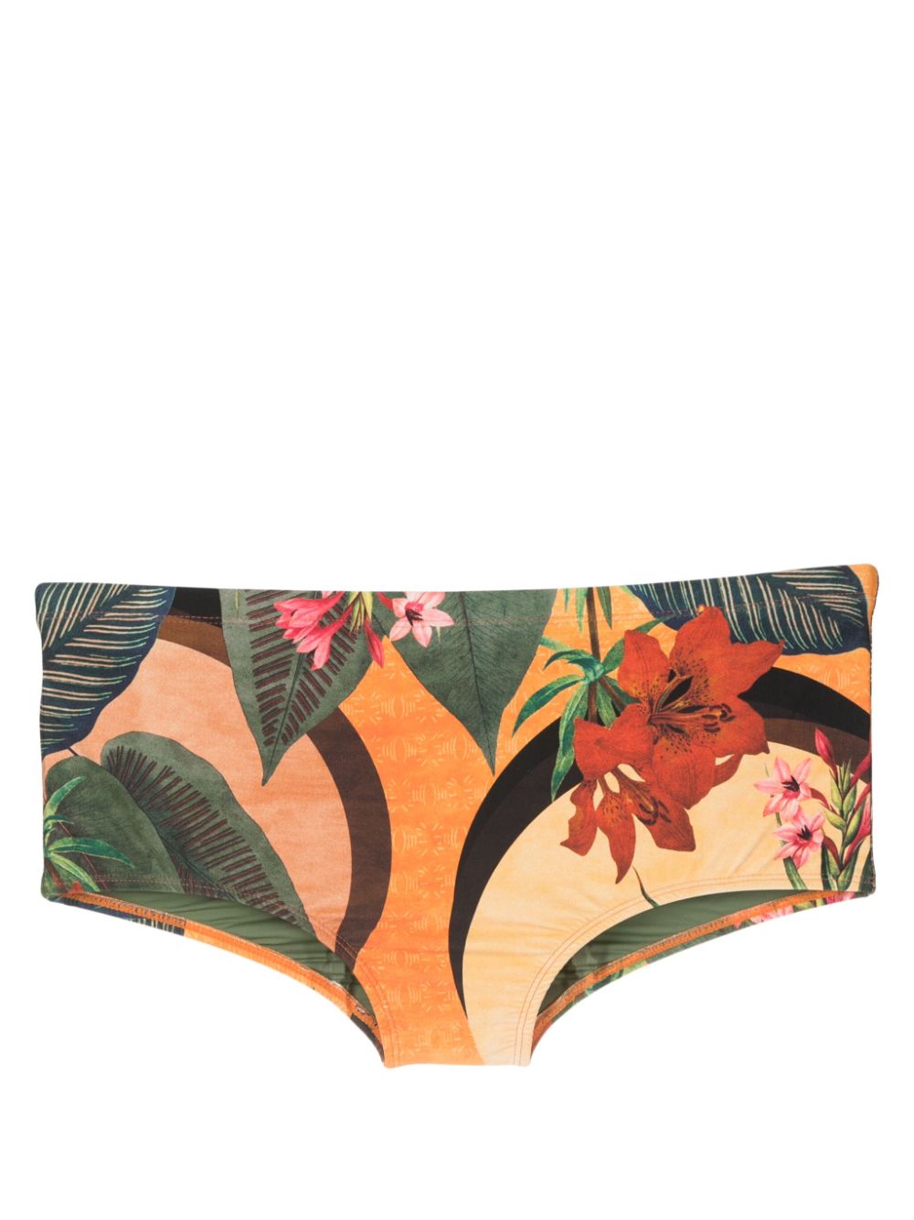 Copacabana botanical-print swimming trunks - Orange
