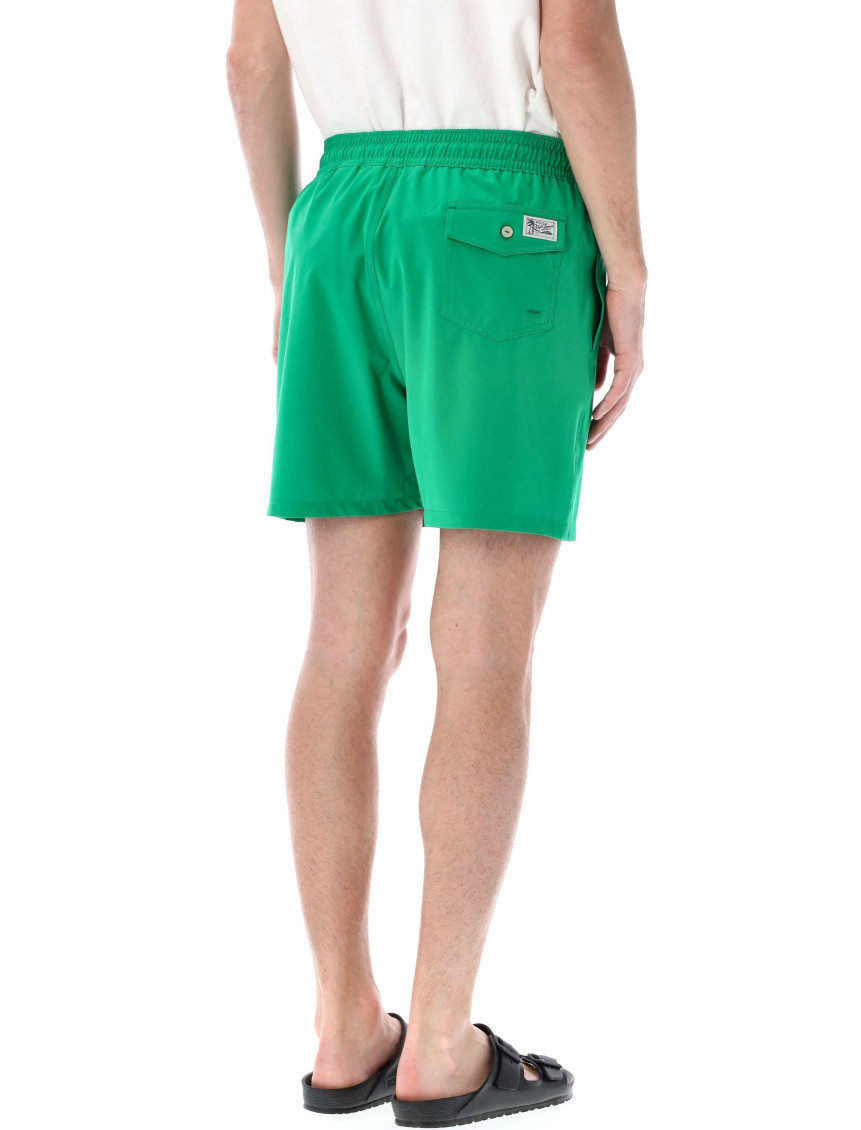 Green Polo Pony-embroidered Swim Shorts
