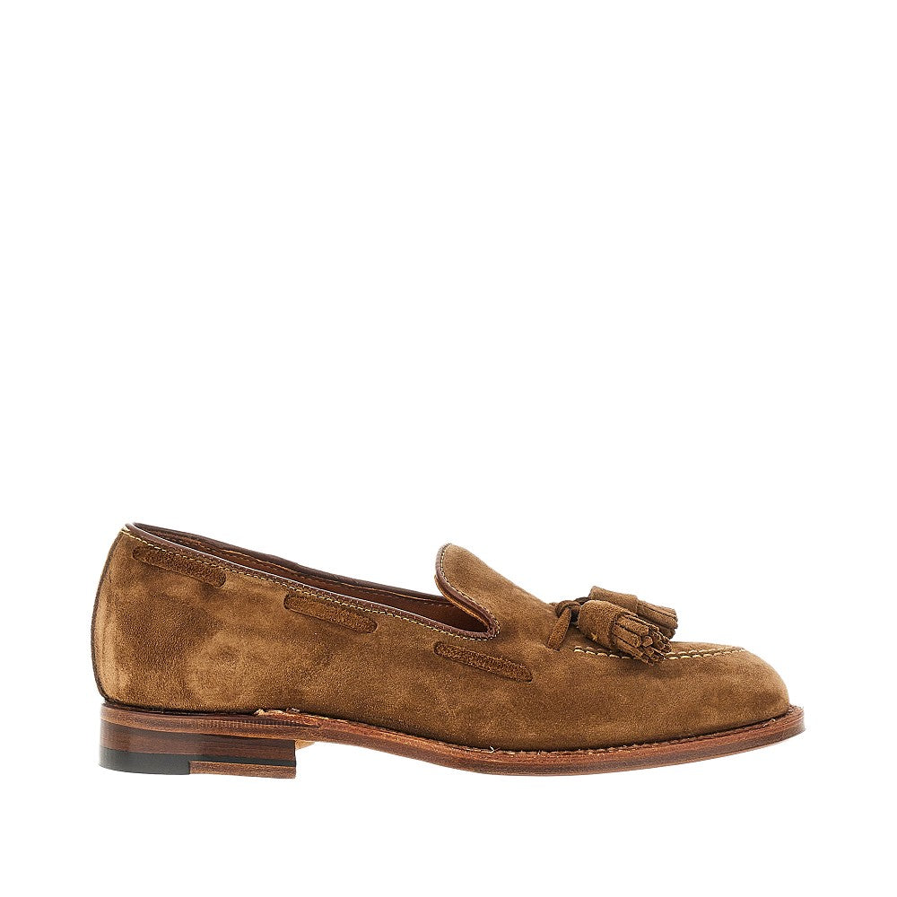 ALDEN Suede leather loafers with tassels Man 8