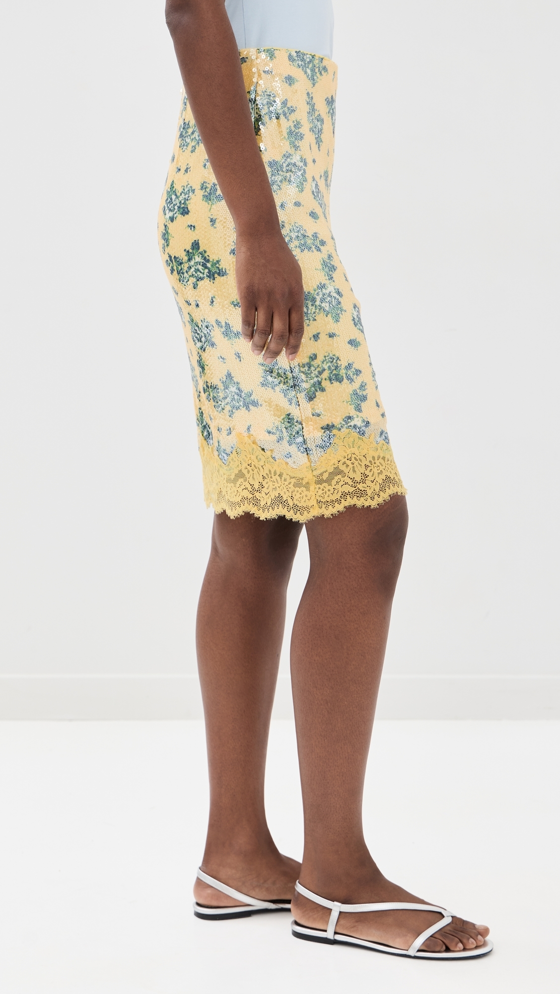 Sequin Printed Skirt Lemon Multi