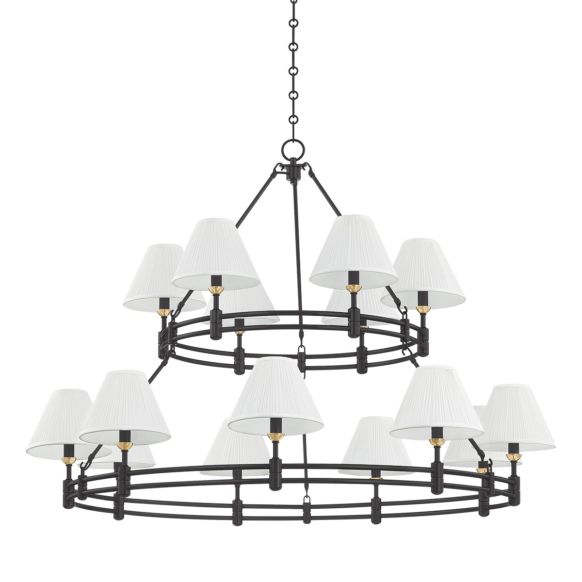 Aged Brass Distressed Bronze Chandelier from the Howard Collection