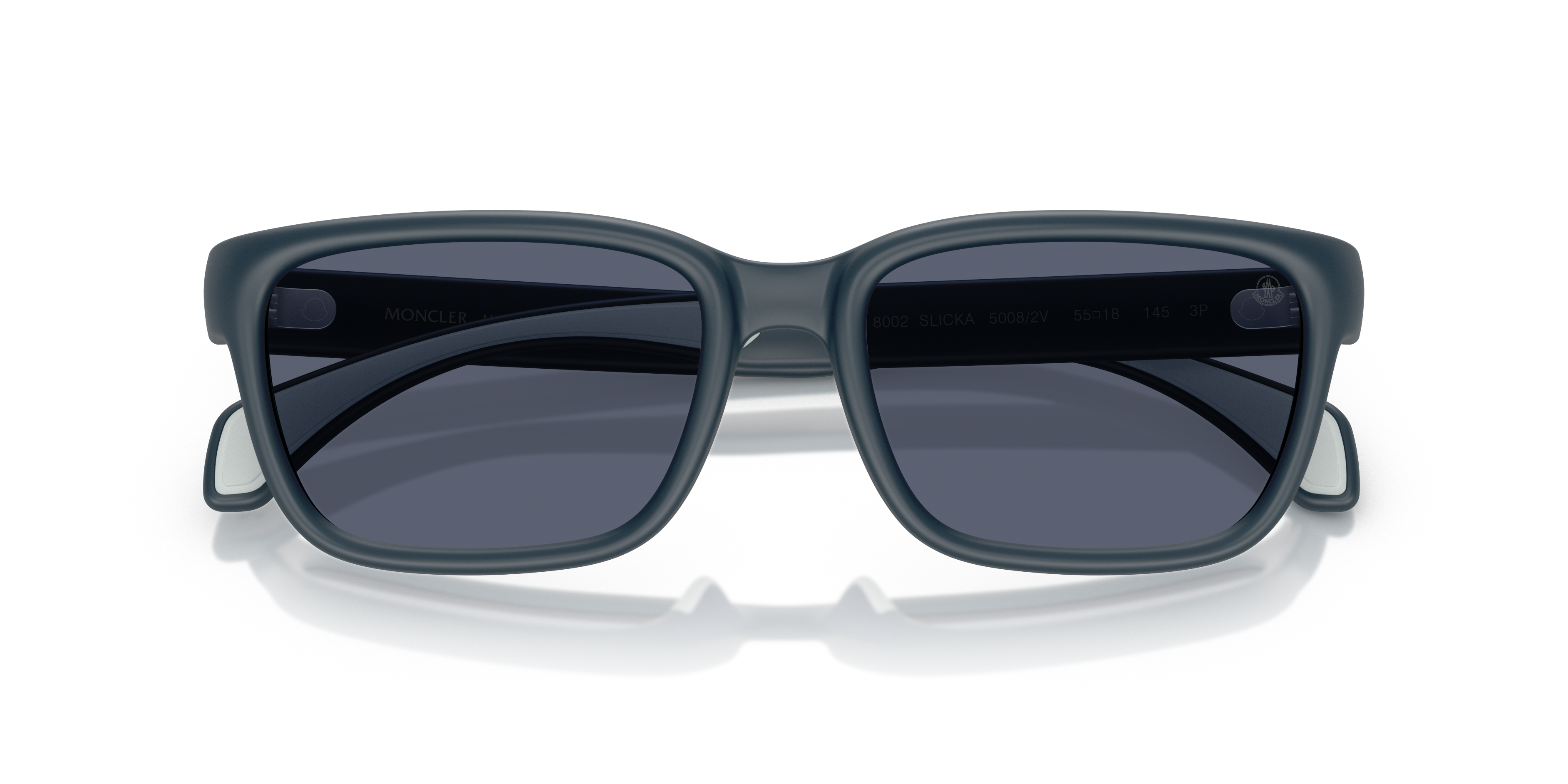 Moncler Unisex Moncler ME8002 SLICKA 50082V Gafas de sol Inyectado Azul Azul Pillow Polarizado