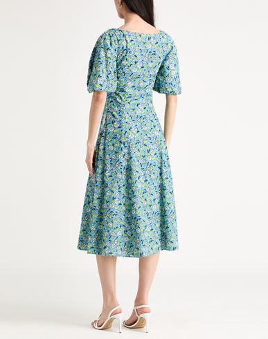 Woman Midi dress Light blue Size 12 Cotton