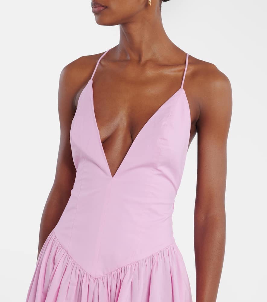 Open-back cotton maxi dress