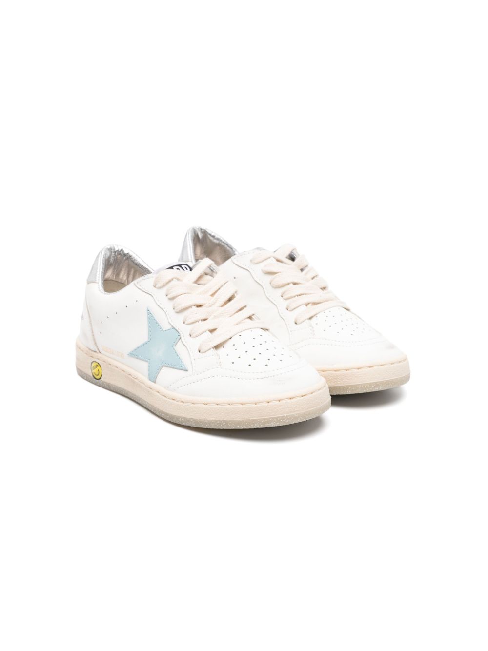 Ball Star-patch leather sneakers - White