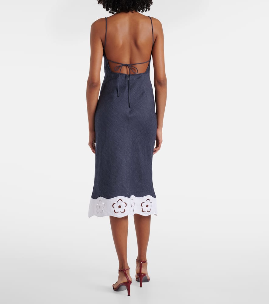Paolo linen-blend midi dress