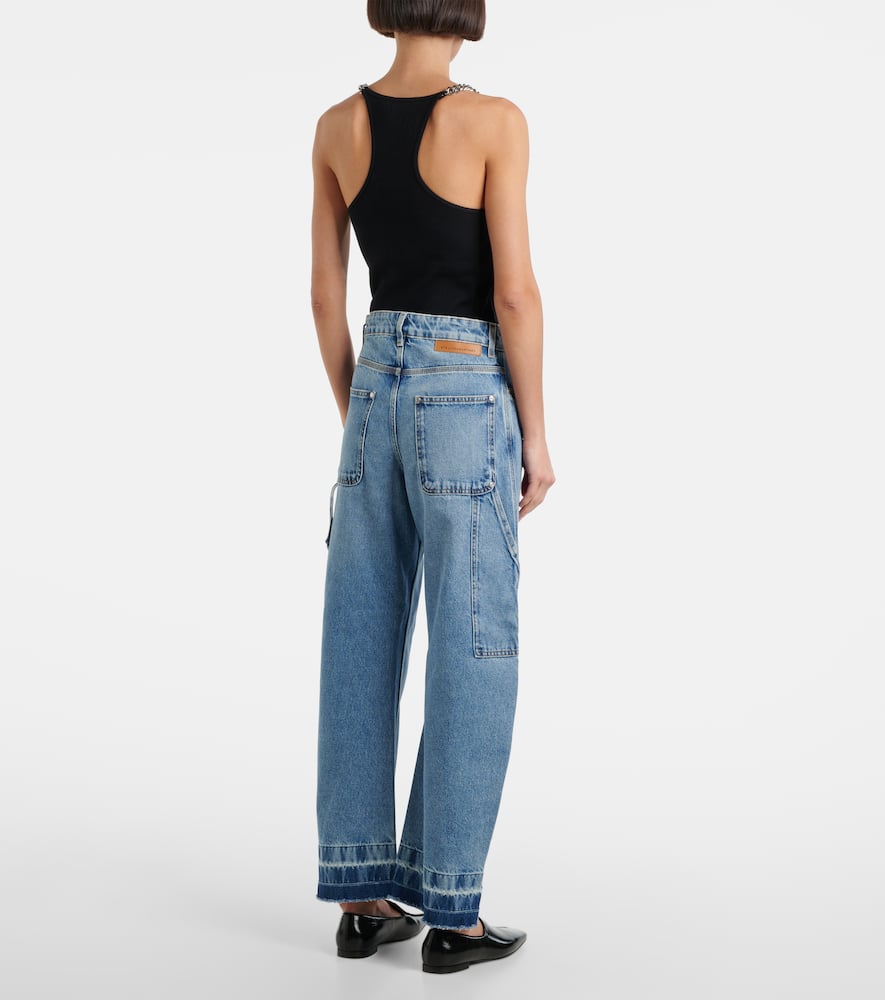 Mid-rise wide-leg jeans