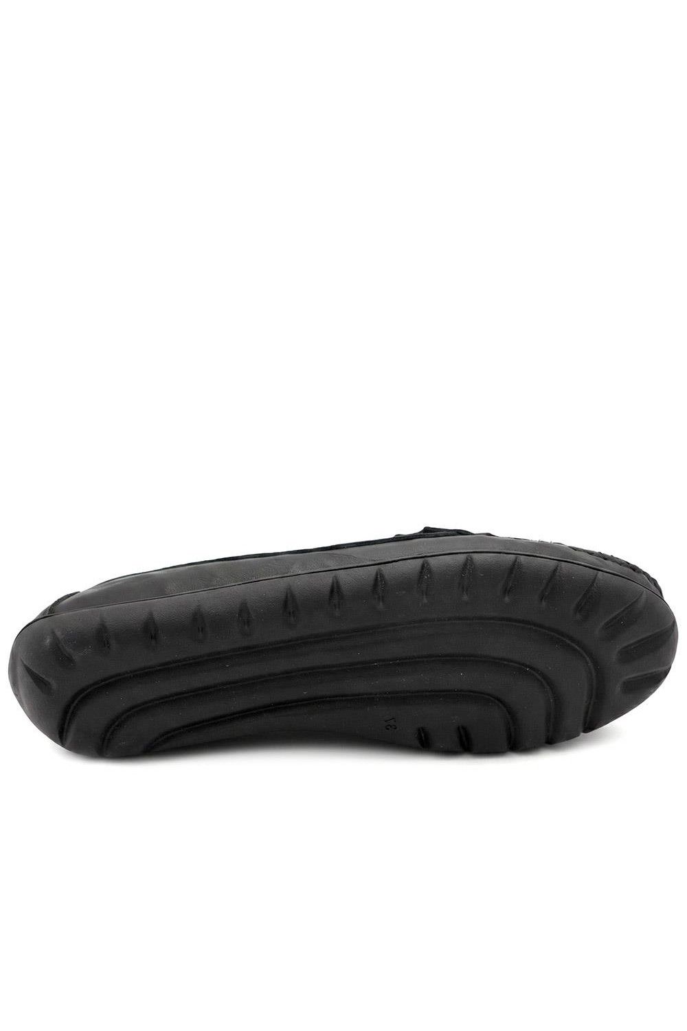 Pavers Women's Premium Leather Moccasins Flat in Black