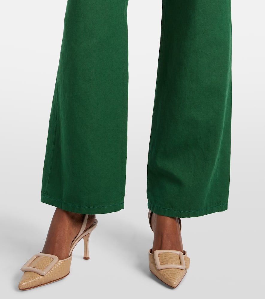 Onorata cotton and linen wide-leg pants
