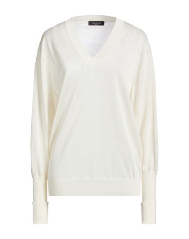 Woman Sweater Cream Size 6 Linen, Silk