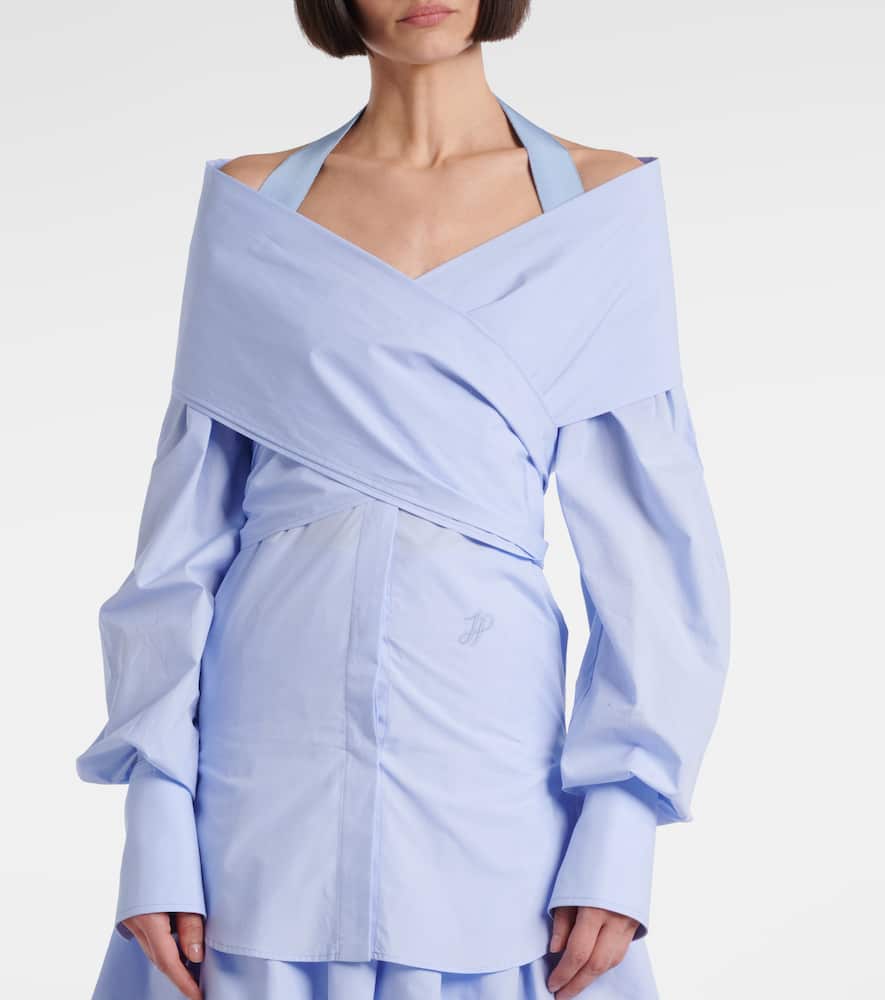 Draped off-shoulder blouse