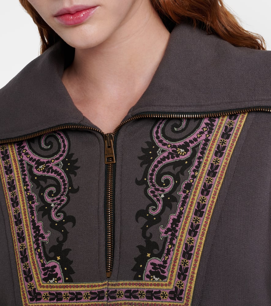 Printed cotton half-zip sweatshirt