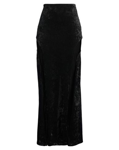 Woman Maxi skirt Black Size S Polyester, Elastic fibres